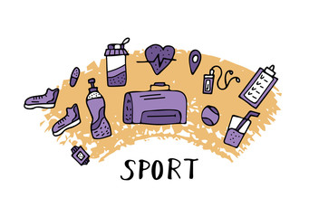 Sport activities symbols. Vector illustration.