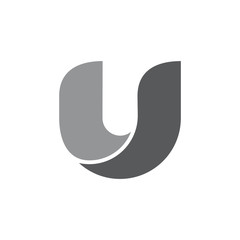 letter u simple 3d curves logo © ismanto