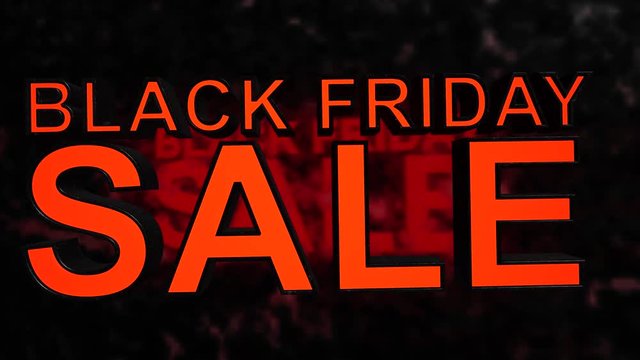 Black Friday Sale text title animation render
