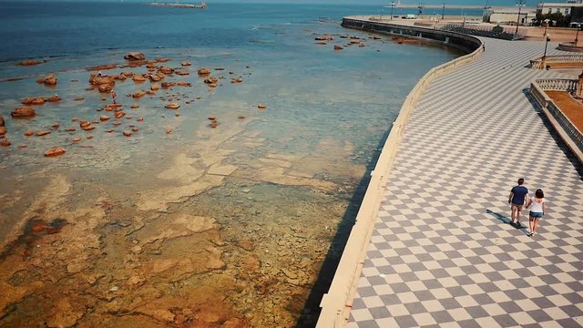 Aerial view of Mascagni Terrace in Livorno, Tuscany, Italy