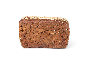 Rye bread isolated on white background.