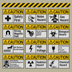 Fototapeta premium Set of Industrial warning sign