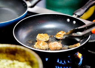 Chef preparing food, meal, in the kitchen, chef cooking, Chef decorating dish