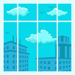 Cityscape View Design Flat Vector Illustration