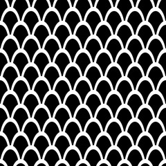 Fish scales  black  and white  Seamless Pattern © onanana