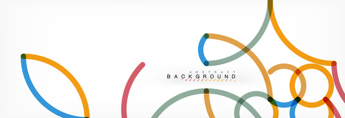 Curly lines abstract background, color overlapping linear texture