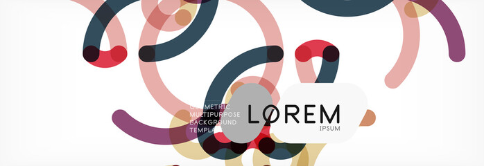 Curly wave lines abstract background design, transparent color lines on gray