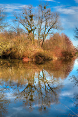 Am Ufer des Flusses Nidda in Frankfurt am Main