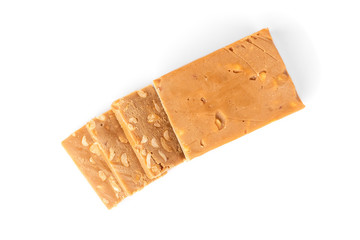 Peanut sherbet isolated on white background.