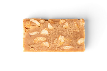 Peanut sherbet isolated on white background.