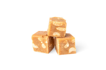 Peanut sherbet isolated on white background.