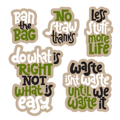 Naklejka premium Green phrases about ecology