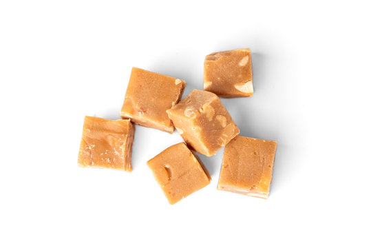 Peanut sherbet isolated on white background.