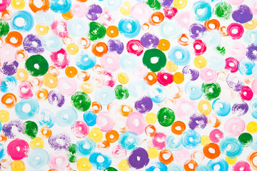 Colorful painting on wall.