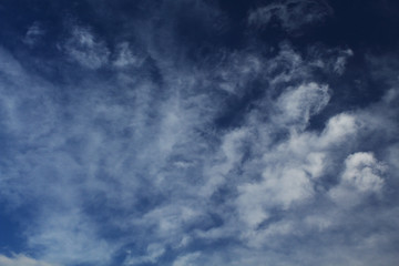 White clouds in the blue sky