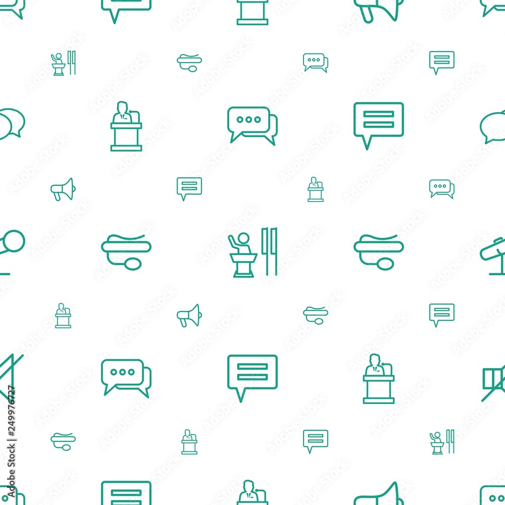 Poster speak icons pattern seamless white background