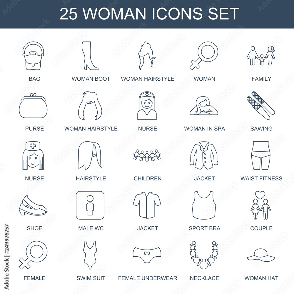 Wall mural woman icons