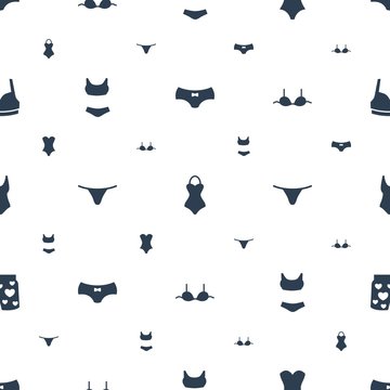 Lingerie Icons Pattern Seamless White Background