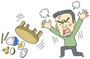 ちゃぶ台返し　男性