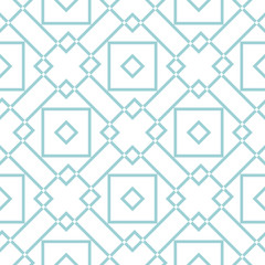 Geometric seamless pattern. Blue and white background