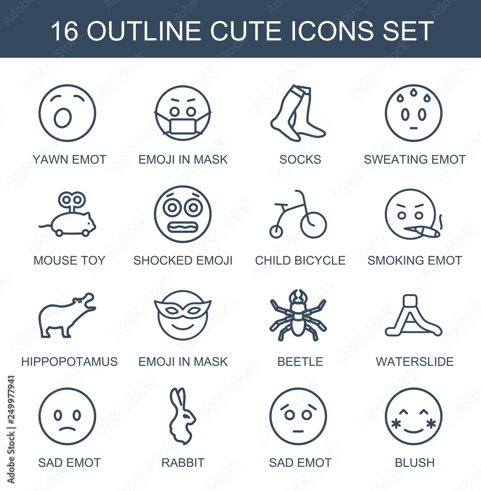 Poster 16 cute icons