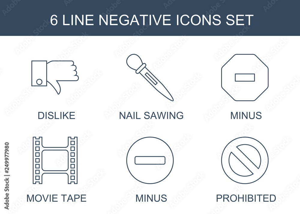 Canvas Prints 6 negative icons