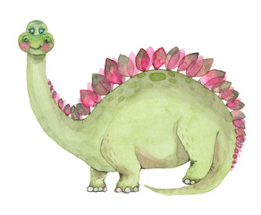 Watercolor dinosaurs stegosaurus © Ivan Feoktistov