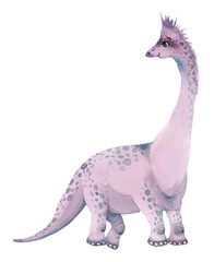 Watercolor dinosaurs brontosaurus © Ivan Feoktistov