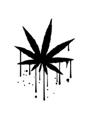 blatt tropfen graffiti spray farbe klecks joint clipart logo hanf weed cannabis kiffen kiffer stoned rauchen drogen bekifft illegl design cool design © Style-o-Mat-Design
