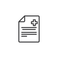 Medical record line icon. linear style sign for mobile concept and web design. Medical file document outline vector icon. Symbol, logo illustration. Pixel perfect vector graphics