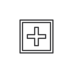 Fototapeta premium Hospital cross line icon. linear style sign for mobile concept and web design. Medical cross outline vector icon. Symbol, logo illustration. Pixel perfect vector graphics