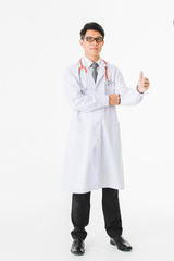 Asian doctor on isolated white