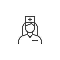 Nurse doctor with medical hat vector icon. filled flat sign for mobile concept and web design. Female doctor glyph icon. Symbol, logo illustration. Pixel perfect vector graphics
