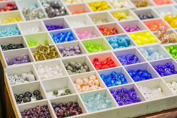 Colorful mix of lampwork glass beads. Variety of shapes and colors to make necklaces or bracelets. DIY materials