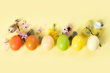 stylish easter flat lay