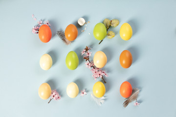 stylish easter flat lay