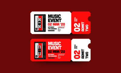 Music Event Cassette Invitation Design with Where and When Details