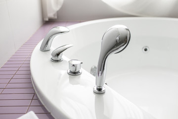 Large homemade heated bath and underwater massage. jacuzzi