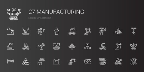 manufacturing icons set