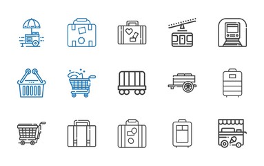 trolley icons set