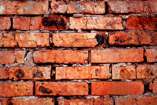 old red brick wall texture background