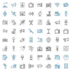 broadcast icons set