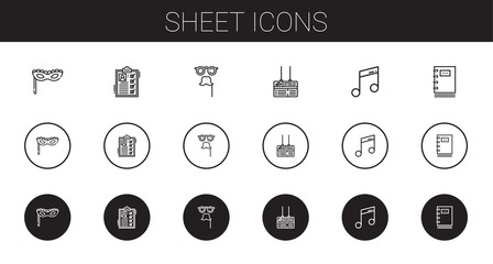 sheet icons set