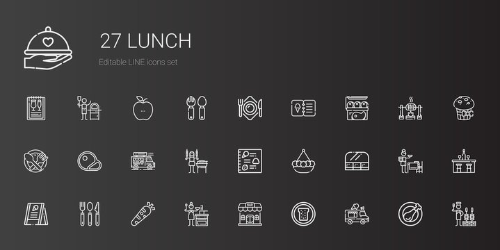 lunch icons set