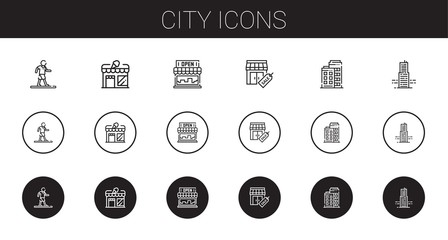 city icons set