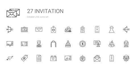 Fototapeta na wymiar invitation icons set