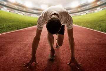 Athlete in starting position