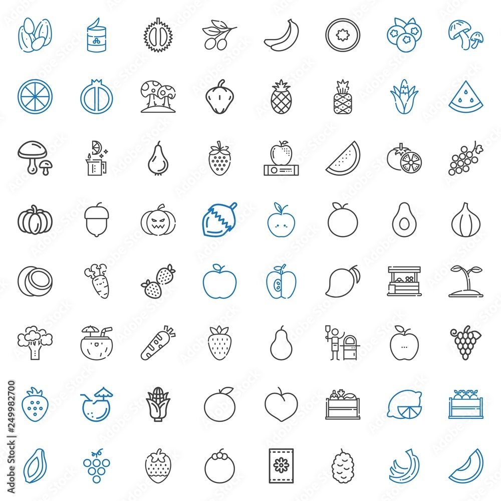 Sticker vegetarian icons set