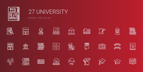 university icons set