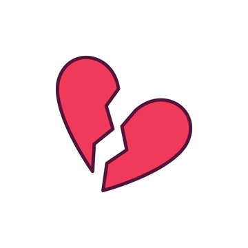 Broken Heart vector creative icon or design element on white background